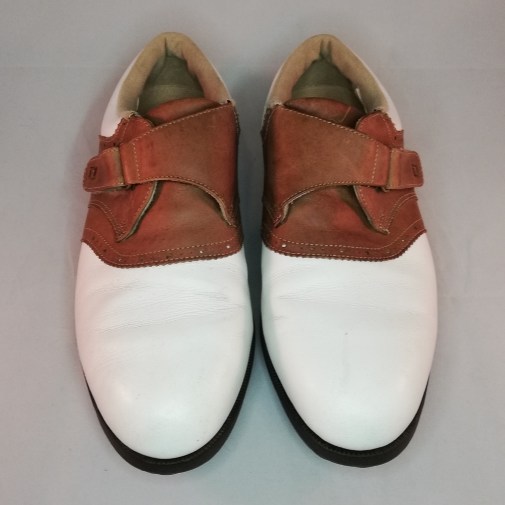 FOOTJOY Leather White Brown Suede Golf Shoes